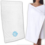 Greek Velour Beach Towel, Letter Monogram - C3060 - CAD