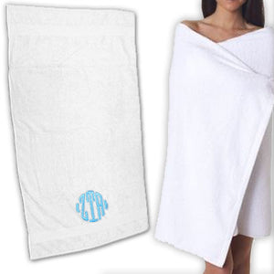 Greek Velour Beach Towel, Letter Monogram - C3060 - EMB