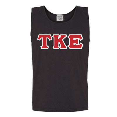 Fraternity Garment-Dyed Tank Top, 3-inch Twill Letters - TWILL
