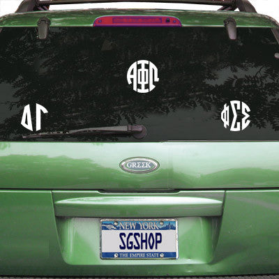 Sorority Monogram Car Window Sticker - mcws - CAD