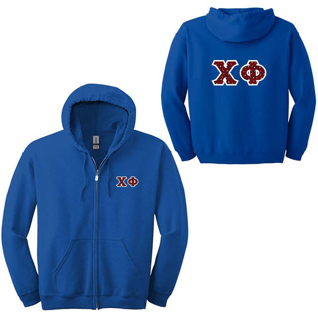 Chi Phi Fraternity Full-Zip Hoodie - G186 - TWILL
