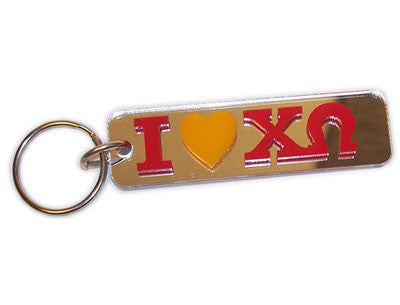 Chi Omega I Love Keychain - Craftique cqMHK