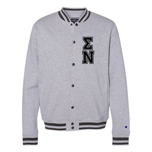 Champion® Fraternity Sueded Fleece Bomber Jacket, Printed Varsity Letters - Champion CO100 - CAD