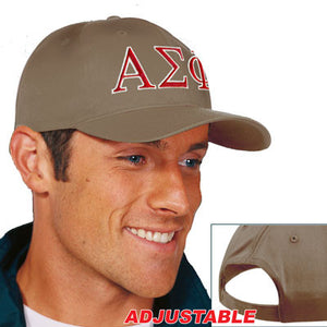 Alpha Sigma Phi Adjustable Hat, 2-Color Greek Letters - CP80 - EMB