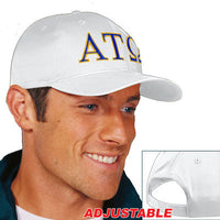 Alpha Tau Omega Adjustable Hat, 2-Color Greek Letters - CP80 - EMB