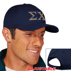 Sigma Chi Adjustable Hat, 2-Color Greek Letters - CP80 - EMB