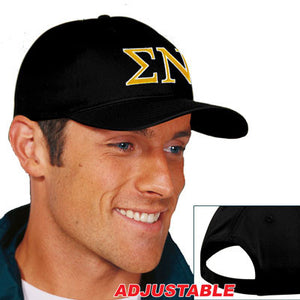 Sigma Nu Adjustable Hat, 2-Color Greek Letters - CP80 - EMB