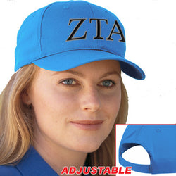Zeta Tau Alpha Adjustable Hat, 2-Color Greek Letters - CP80 - EMB