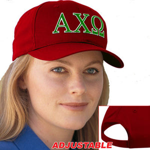 Alpha Chi Omega Adjustable Hat, 2-Color Greek Letters - CP80 - EMB