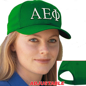 Alpha Epsilon Phi Adjustable Hat, 2-Color Greek Letters - CP80 - EMB