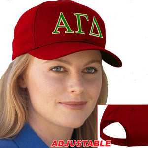 Alpha Gamma Delta Adjustable Hat, 2-Color Greek Letters - CP80 - EMB