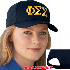 Phi Sigma Sigma Adjustable Hat, 2-Color Greek Letters - CP80 - EMB