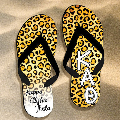 Kappa Alpha Theta Cheetah Print Flip Flops - SBL100 - SUB