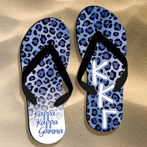 Kappa Kappa Gamma Cheetah Print Flip Flops - SBL100 - SUB