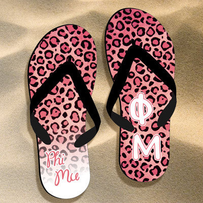 Phi Mu Cheetah Print Flip Flops - SBL100 - SUB