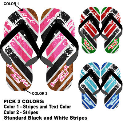 Sorority Chevron Stripe Flip-Flops - SBL100 - SUB