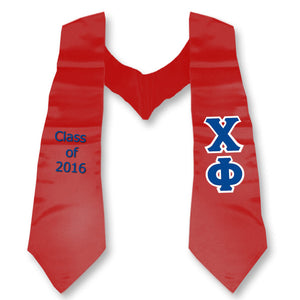 Chi Phi Graduation Stole with Twill Letters - TWILL