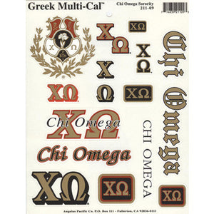 Chi Omega Multi-Cal Stickers - Limited Availability
