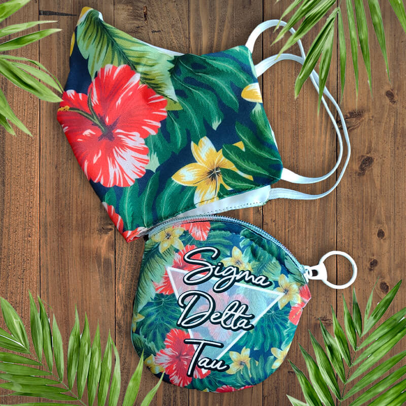 Custom Greek Fraternity Sorority Face Mask Covering & Storage Pouch - Poppi 2.0 & MP011 - SUB