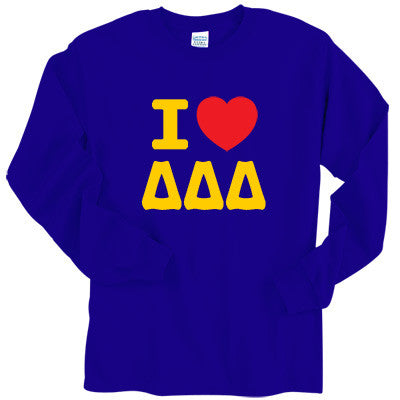 I Love Delta Delta Delta Printed Longsleeve - Gildan 2400 - CAD