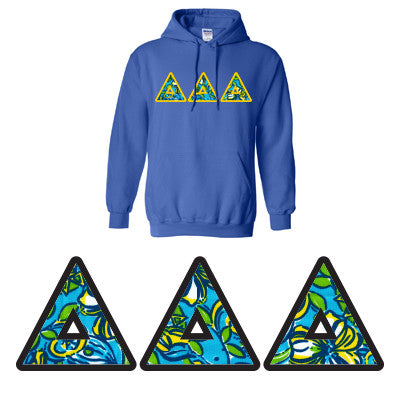 Sorority Printed Pattern Hooded Sweatshirt - Gildan 18500 - DIG
