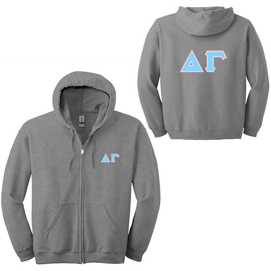 Delta Gamma Sorority Full-Zip Hoodie - G186 - TWILL