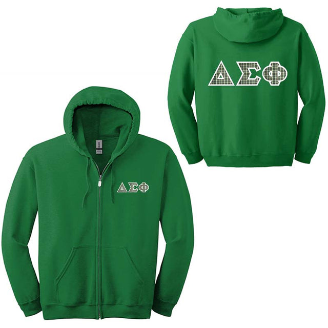 Delta Sigma Phi Fraternity Full-Zip Hoodie - G186 - TWILL