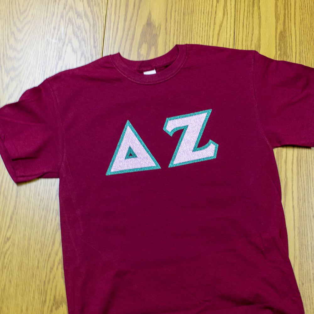 Sorority Letter T-Shirt with Glitter Options - G500 - TWILL