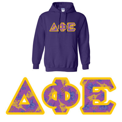 Sorority Printed Pattern Hooded Sweatshirt - Gildan 18500 - DIG