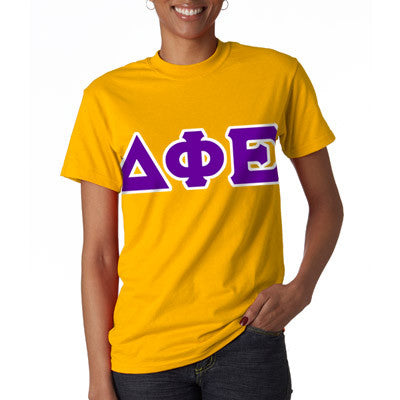 Delta Phi Epsilon Letter T-Shirt - G500 - TWILL