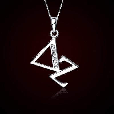 Delta Zeta Diagonal Lavalier w/ Stones - GSTC-DZ-P002