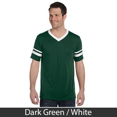 Alpha Gamma Rho V-Neck Jersey with Striped Sleeves - 360 - TWILL