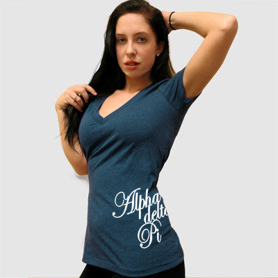 Alpha Delta Pi Deep V Sorority Printed Tee - Next level 6640 - CAD