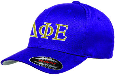 Delta Phi Epsilon Flexfit Fitted Hat, 2-Color Greek Letters - 6277 - EMB
