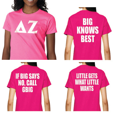 Delta Zeta Neon Big-Lil Printed Tee - Gildan 500 - CAD
