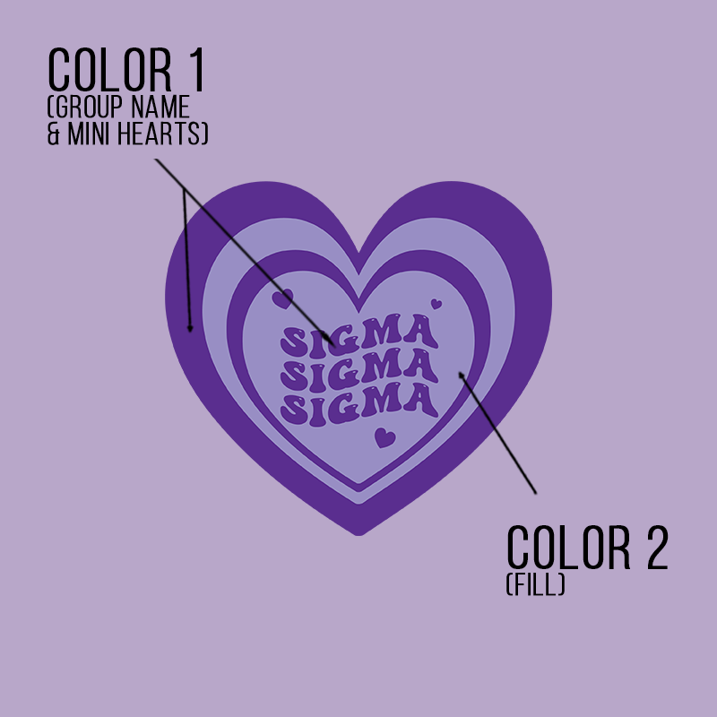 Printed Funky Heart - DTG