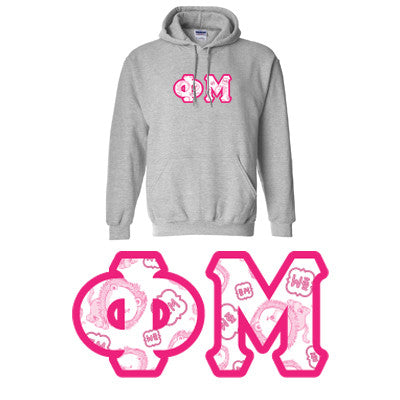 Sorority Printed Pattern Hooded Sweatshirt - Gildan 18500 - DIG