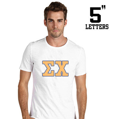 Fraternity Letters Merch Fraternity Printed Tee with 5-Inch Letters Greek Clothing and Apparel ...
