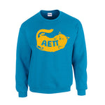 Fraternity Crewneck Sweatshirt, Printed Cat Design - G180 - CAD