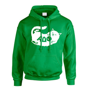 Fraternity Hooded Sweatshirt, Printed Cat Design - G185 - CAD