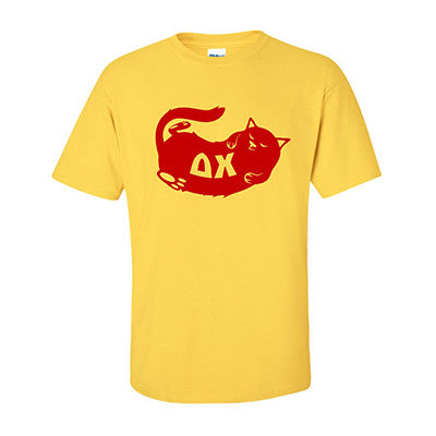 Fraternity Cat Design Printed T-Shirt - Gildan 5000 - CAD