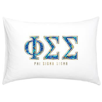Phi Sigma Sigma Floral Cotton Pillowcase - Alexandra Co. a3016