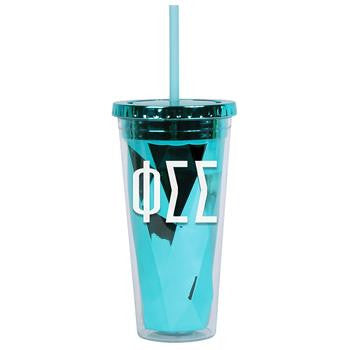 Phi Sigma Sigma Metallic Tumbler - a3017