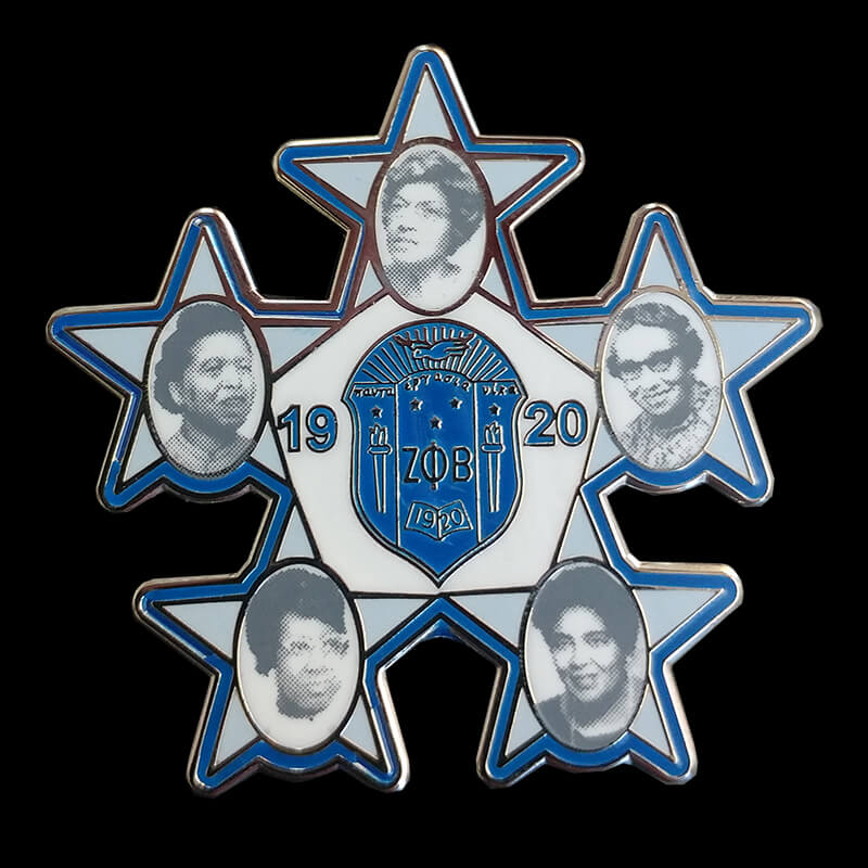 Zeta Phi Beta Silver Founders Pin - G377