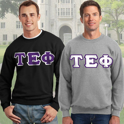 Tau Epsilon Phi 9oz. Crewneck Sweatshirt, 2-Pack Bundle Deal - G120 - TWILL