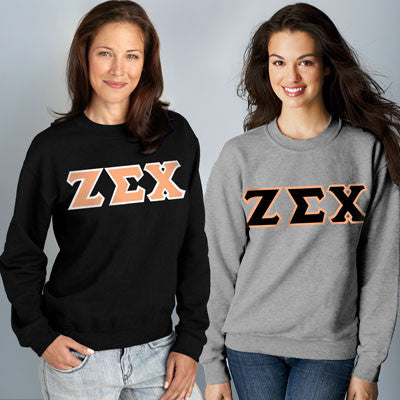 Zeta Sigma Chi Crewneck Sweatshirt Package - Gildan 12000 - TWILL