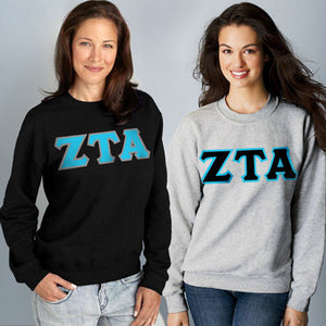 Zeta Tau Alpha 9.3oz Crewneck Sweatshirt, 2-Pack Bundle Deal - G500 - TWILL