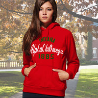 Alpha Chi Omega State and Date Printed Hoody - Gildan 18500 - CAD