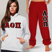 Alpha Omicron Pi Hoodie & Sweatpants, Package Deal - TWILL