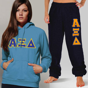 Alpha Xi Delta Hoodie and Sweatpants, Package Deal - TWILL